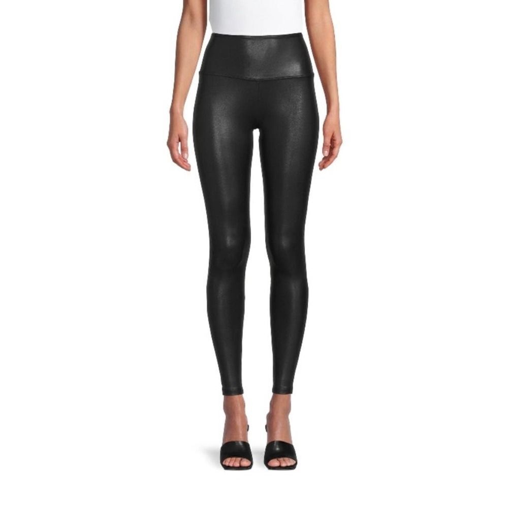 Time & Tru Black Faux Leather‎ Leggings Size Small